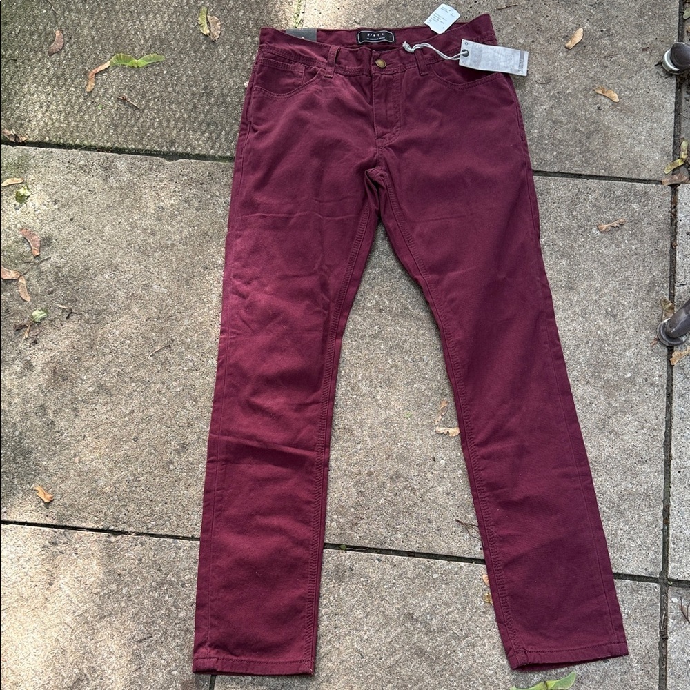 21men Men’s Skinny Burgundy Trousers